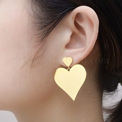 Orecchini pendenti a forma di cuore in acciaio inossidabile&nbsp;LJ8920-1