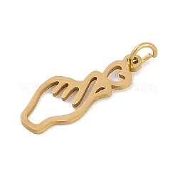 Pendentifs en acier inoxydable 304 avec placage ionique (IP)&nbsp;LS-STAS-R135-09G