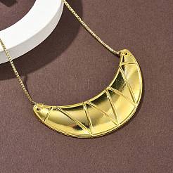 Collares de cadena de caja con colgante de cuerno grande de latón&nbsp;NJEW-L068-01G