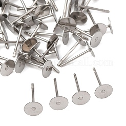 Anlaufgeschützte Ohrsteckerfassungen aus chirurgischem Edelstahl 316 mit flachen&nbsp;X-STAS-R073-06