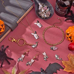 20 pz 4 ciondoli smaltati in lega di Halloween in stile&nbsp;JX180A