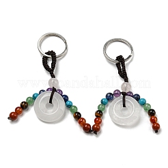 Llavero con borla de piedras preciosas naturales de 7 chakra&nbsp;G-C066-06