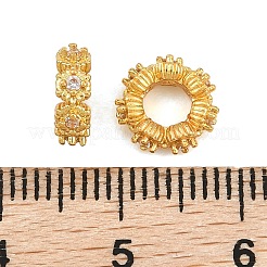 Messing Micro Pave klare Zirkonia europäische Perlen&nbsp;KK-CBA6A75-44G
