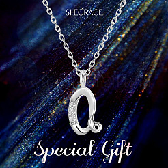 Colliers avec pendentif initial en argent sterling plaqué rhodium&nbsp;JN913A