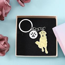 Porte-clés pour chien wewaysmile porte-clés de voiture porte-clés pendentif pour animaux de compagnie porte-clés pour chien adorable porte-clés en métal portable cadeau pour amoureux des animaux de compagnie fournitures de fête à thème d'anniversaire pour chiot (labrador)&nbsp;JX806A