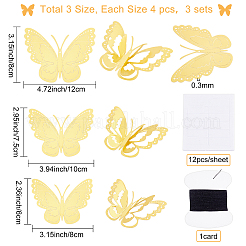 3 Satz 3D-Schmetterlings-PVC-Spiegel-Wandaufkleber&nbsp;DIY-CN0001-86C