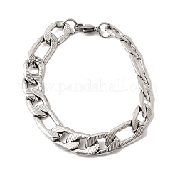 Armbänder aus 201 Edelstahl-Kubagliederketten für Damen und Herren&nbsp;STAS-T077-19B-01P