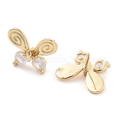 Orecchini a bottone in ottone a farfalla&nbsp;EJEW-Q800-25KCG