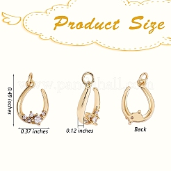 Placage de crémaillère en laiton micro pavé pendentifs en zircone cubique claire&nbsp;ZIRC-SZ0004-04