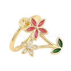 Anelli pendenti in ottone con micro pavé di zirconi cubici per donna&nbsp;RJEW-A090-04G