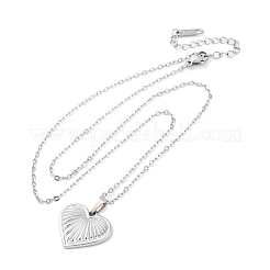 Collane con ciondolo in acciaio inossidabile 304 a forma di cuore&nbsp;NJEW-H059-18P