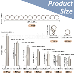 140 pièces 7 styles glissière de fer sur les tubes de fermoir d'extrémité&nbsp;DIY-CN0001-09P
