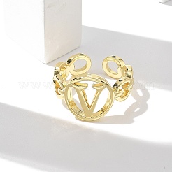 Anelli per polsini aperti in ottone da donna&nbsp;RJEW-K289-01G-V