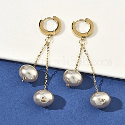 Boucles d'oreilles créoles en acier inoxydable 304 avec placage ionique (IP)&nbsp;EJEW-D350-01G
