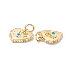 Breloques d'émail de laiton de placage de support&nbsp;KK-C247-05G