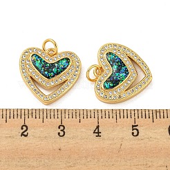 Micro pavè di zirconi in ottone di san valentino con pendenti in opale sintetico&nbsp;KK-D096-02C-G