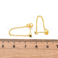 Ohrstecker aus echtem 18 Karat vergoldetem Sterlingsilber mit 925 Ketten vorne und hinten&nbsp;PA4661-1