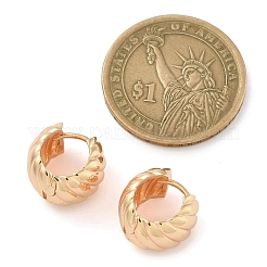 Pendientes de aro de latón con anillo chapado en rack&nbsp;EJEW-M090-02G