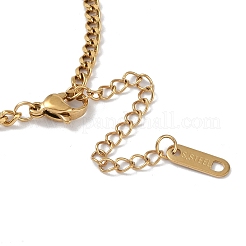 Goldfarbene 304 Edelstahl-Emaille-Armbänder mit gedrehter Kette&nbsp;BJEW-P321-02G