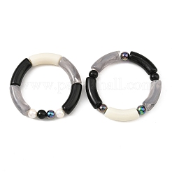 2 bracelet extensible en acrylique opaque&nbsp;BJEW-JB14453