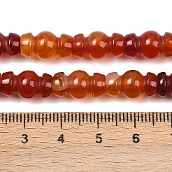 Brins de perles d'agate rouge naturelle (teintes et chauffées)&nbsp;G-P595-B02-01