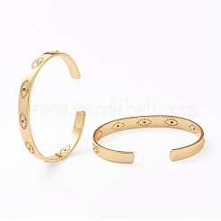 Micro en laiton pavent zircone cubique bracelets manchette&nbsp;BJEW-Z001-02A