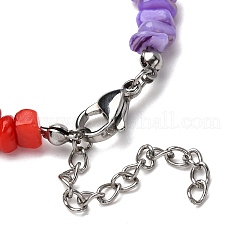 Nuggets gefärbte natürliche Süßwassermuschelperlen-Armbänder und Halsketten-Sets&nbsp;SJEW-JS01360