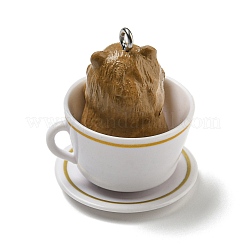Pendentifs chiot en résine opaque&nbsp;RESI-G095-01C