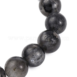 Braccialetti elastici con perline rotonde in labradorite naturale per donna&nbsp;BJEW-JB12569-02