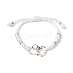 2 pz braccialetti con ciondolo a forma di cuore in lega&nbsp;BJEW-JB11503