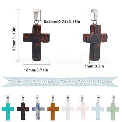 16pcs 8 Arten natürliche und synthetische Edelsteinanhänger&nbsp;G-SC0002-38