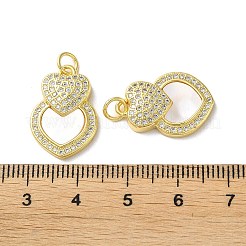 Valentinstag Messing Micro Pave klare Zirkonia Anhänger&nbsp;KK-B083-41C-G