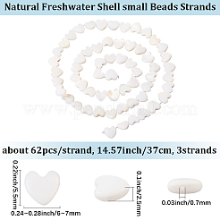 3 Strang natürliche Süßwasser-Muschelperlen&nbsp;SHEL-LT0001-02