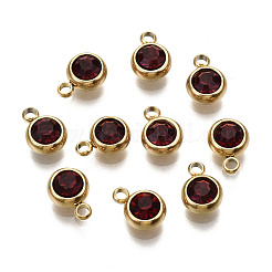 Charms de rhinestone de acero inoxidable 201 con revestimiento al vacío de PVD&nbsp;STAS-S068-01G