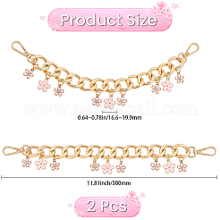 2 stücke legierung emaille rosa blume charme aluminium tasche dekorative ketten&nbsp;HJEW-BBC0001-29