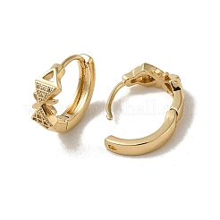 Creolen aus Messing mit Mikropavé und Zirkonia in KC-Gold plattiert&nbsp;EJEW-L271-01KCG-07