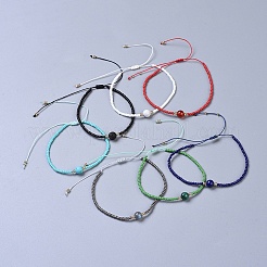 Bracciali con perline intrecciate con filo di nylon&nbsp;BJEW-JB04346