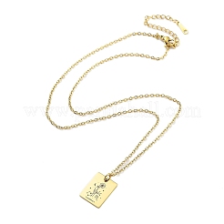 Colliers pendentifs en acier inoxydable 304 avec fleur d'anniversaire pour femmes&nbsp;STAS-S124-03G-08