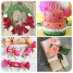 4 rouleau de papier crépon 4 couleurs&nbsp;DIY-TA0013-18B
