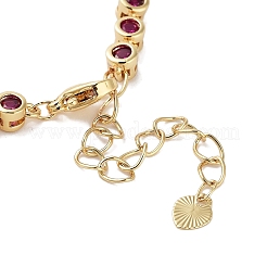 Gestellplattierung Messing Pavé Zirkonia flache runde Gliederarmbänder für Frauen&nbsp;BJEW-R317-05G