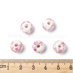 Perles de porcelaine à motifs floraux&nbsp;PORC-Q201-10mm-3