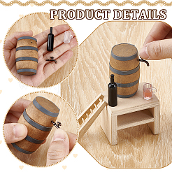 Kleines Weinfass aus Holz&nbsp;DJEW-WH0063-48
