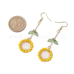 Sonnenblumen-Ohrhänger aus Glasperlen&nbsp;EJEW-TA00519