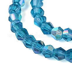 Ab couleur plaqué perles de verre transparent brins&nbsp;GLAA-G127-01O