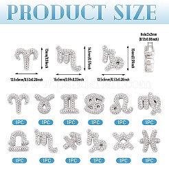 12 pz 12 stili dodici costellazioni pendenti in ottone micro pavé di zirconi cubici trasparenti&nbsp;KK-TA0008-96P