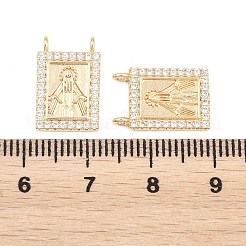Religiöse Messinganhänger mit Mikropavé-Fassung aus klaren Zirkonia&nbsp;KK-H287-03C-G