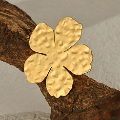 Anillos abiertos de acero inoxidable 304 texturizado para mujer.&nbsp;WG51114-01