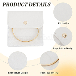 6 sac de rangement pour bijoux en cuir PU avec bouton en fer&nbsp;ABAG-CL0001-22A