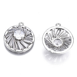 Pendentifs en laiton zircon cubique clair&nbsp;ZIRC-S069-006P