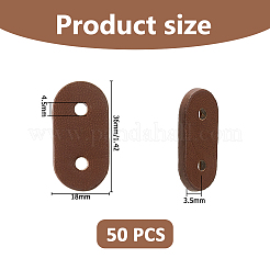 50 ovale Schiebeschnalle aus PU-Leder&nbsp;FIND-HS0001-84